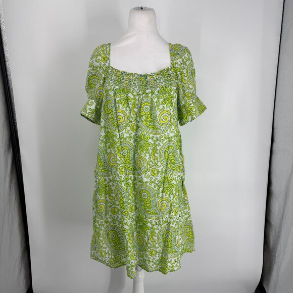 J.Crew x SZ Blockprints Citrus Paisley Mini Dress Size Medium - Picture 2 of 13